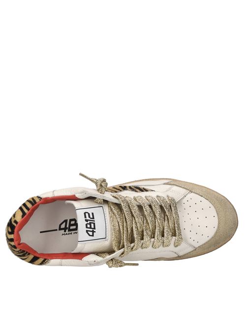 Sneakers in pelle 4B12 | PLAYNEW-D229BIANCO-ZEBRA MARRONE